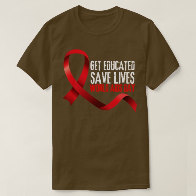 Camiseta Prepare-se para salvar vidas no mundo da AIDS Dia  (Frente do Design)