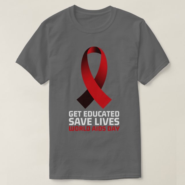 Camiseta Prepare-se para salvar vidas no mundo da AIDS Dia  (Frente do Design)