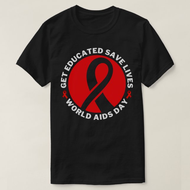 Camiseta Prepare-se para salvar vidas no mundo da AIDS Dia  (Frente do Design)