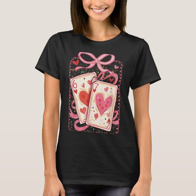 Camiseta Preppy 6 7 Valentine Couple Love Hearts Playing Ca (Frente)