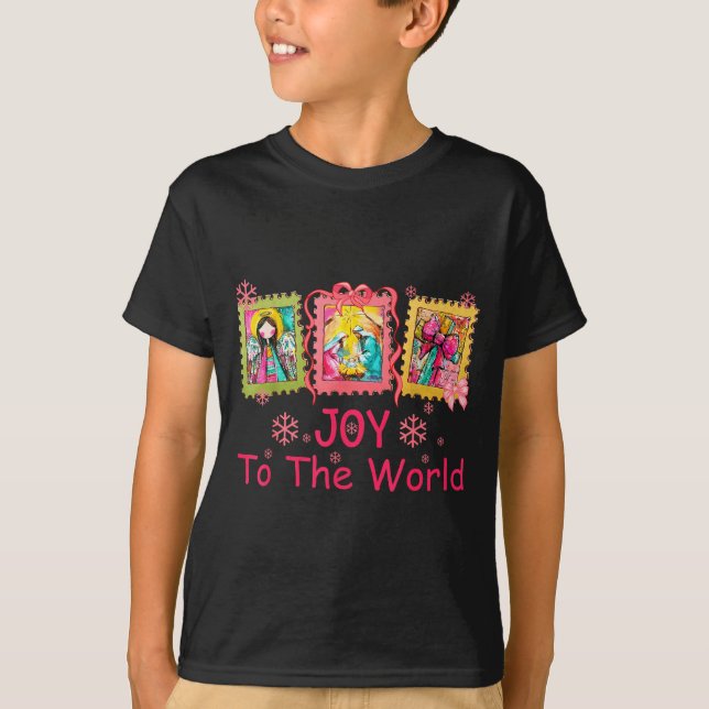 Camiseta Preppy Christian Christmas Joy Coquette Jesus Nati (Frente)