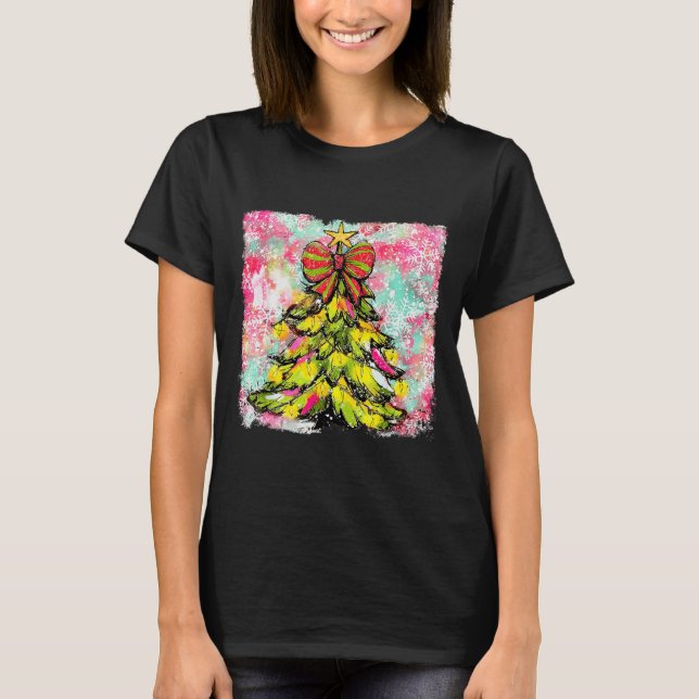 Camiseta Preppy Christmas Tree Sungles Coquette Xmas Girly  (Frente)