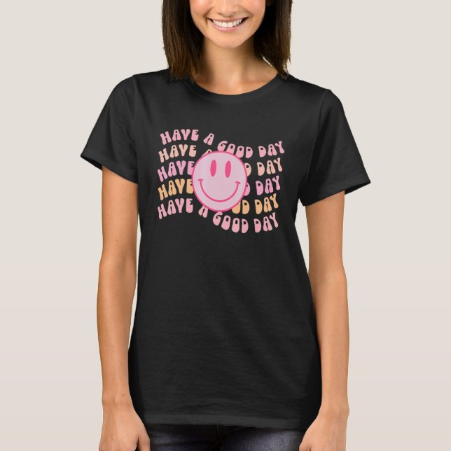Camiseta Preppy Clothes  Have A Good Day Pink Smile Face Ae (Frente)