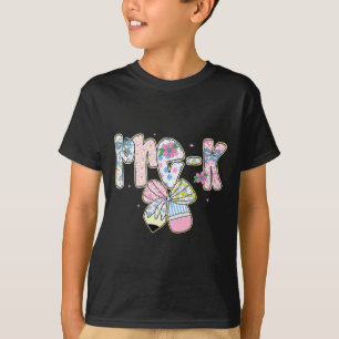Camiseta Préppy Floral De Volta à Escola Pré-k Fofo Coquett