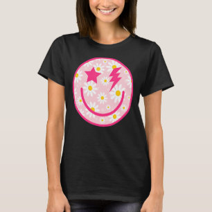Camiseta Preppy Happy Face Daisy Flower Smile Trendy