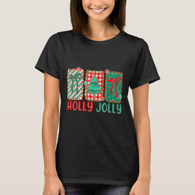Camiseta Preppy Joy To The World Xmas Greatest Gift Of All  (Frente)