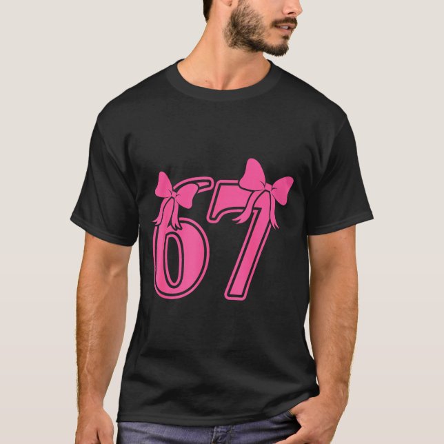 Camiseta Preppy Nk Coquette Bow Lace 67 Six Seven Meme Wome (Frente)
