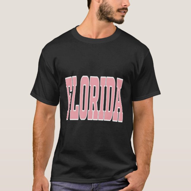 Camiseta Preppy Pink Florida Beach (Frente)