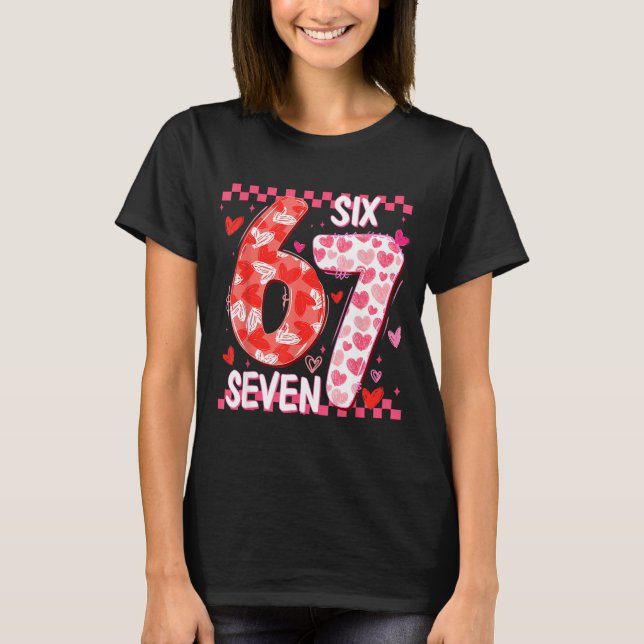 Camiseta Preppy Retro Coquette Bow 6 7 Six Seven Love Valen (Frente)