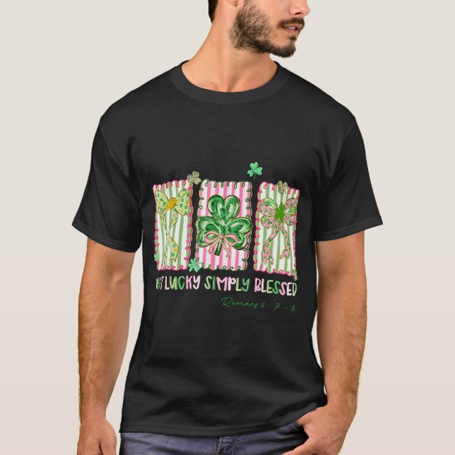 Camiseta Preppy St Patrick's Day Simplesmente Abençoado Coq (Frente)