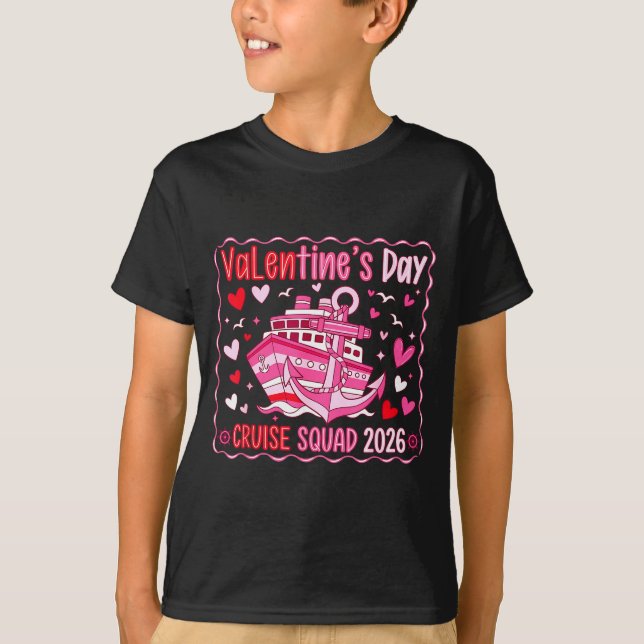 Camiseta Preppy Valentines Cruise 2026 Family Matching Vale (Frente)