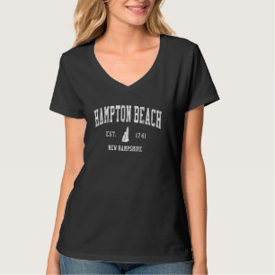 Camiseta Preppy Varsity Hampton Beach New Hampshire NH Vint