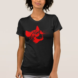Camiseta Presas assustadores más ferozes do rosnado do gat
