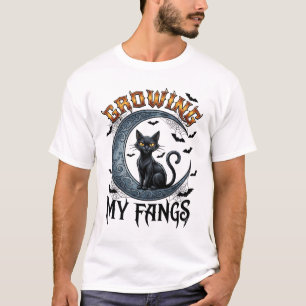 Camiseta Presas Crescentes Gato Preto Lua Crescente Morcego
