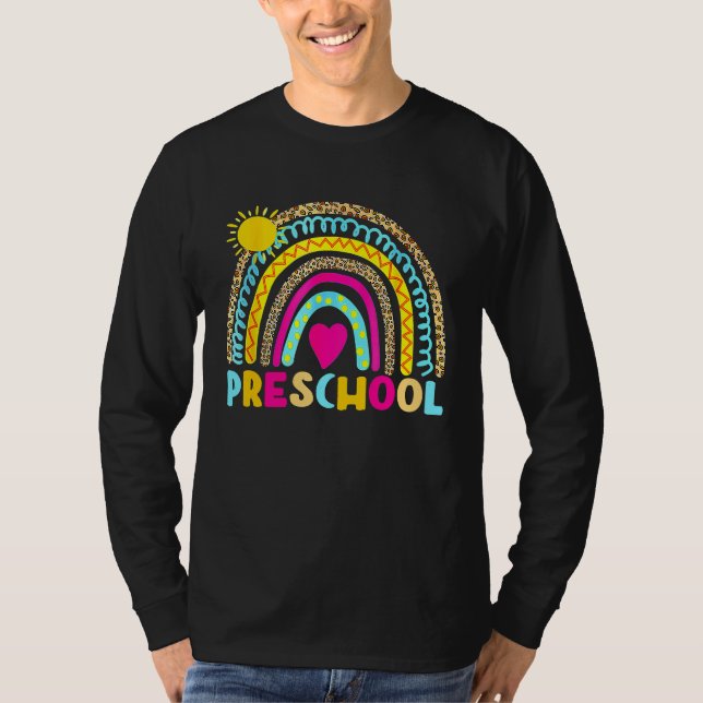 Camiseta Preschool Rainbow Back To School Teacher Girls Boy (Frente)