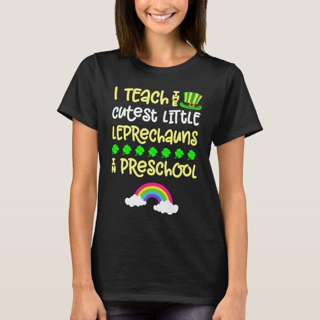 Camiseta Preschool Teacher St Patrick Day Pre K Rainbow Lep (Frente)