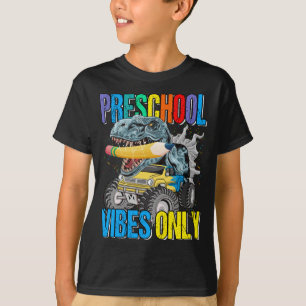 Camiseta Preschool Vibes Apenas Monstros Dinossauros 