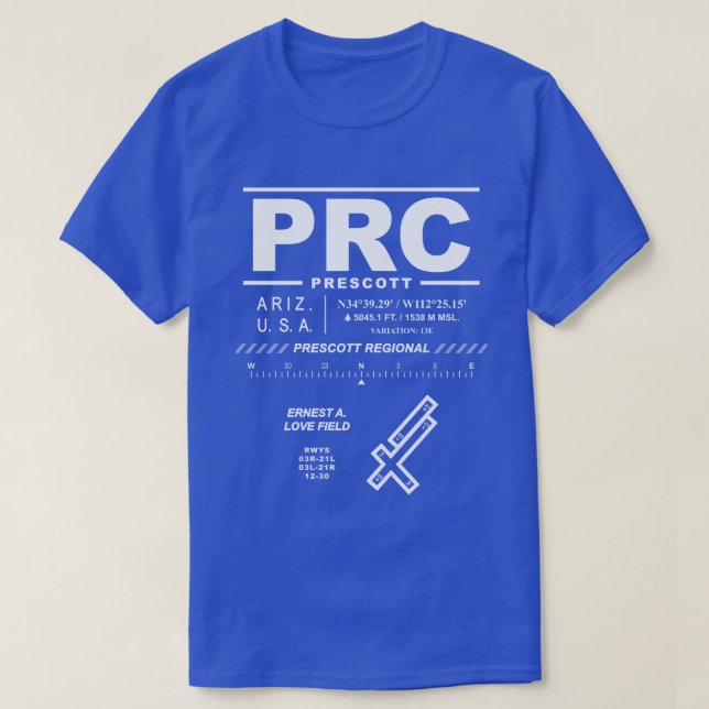 Camiseta Prescott Regional Airport PRC (Frente do Design)