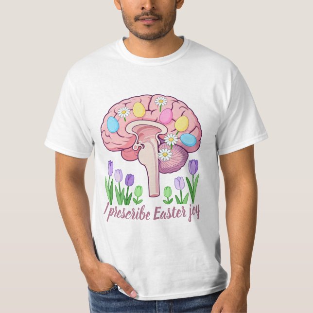 Camiseta Prescribe Easter Joy – Brain Anatomy Spring Tee (Frente)
