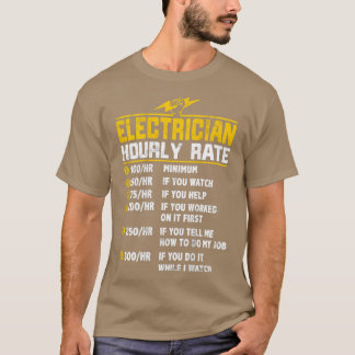 Camiseta Prescrições de tarifa horária para eletricistas en