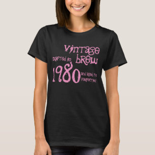Camiseta Presente 1980 da fermentação do vintage do ano d