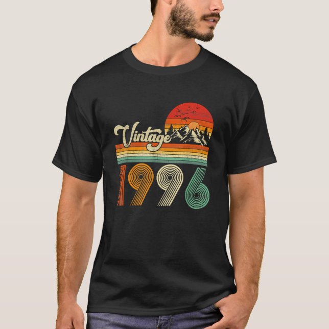 Camiseta Presente 1996 Nascido em 1996 Design Para Bday Vin (Frente)