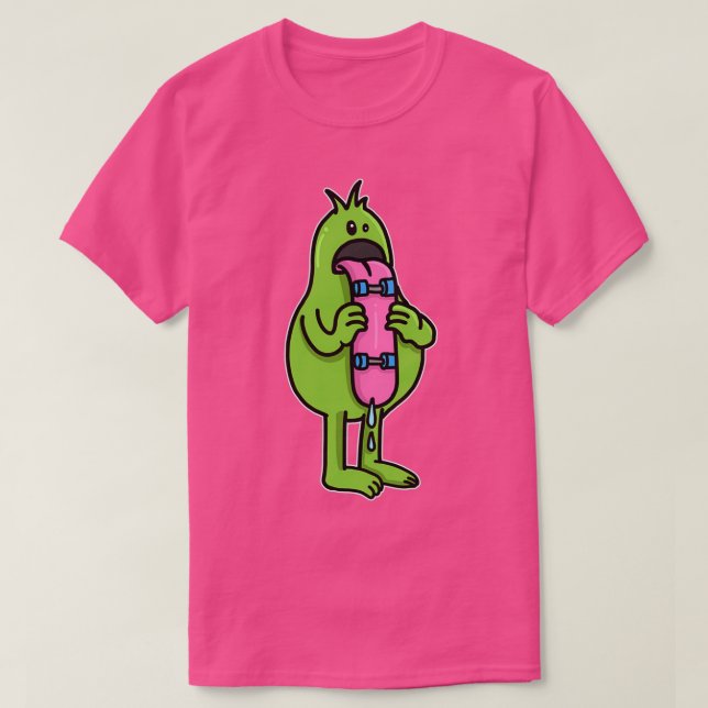 Camiseta Presente 1 de Skateboard Monster Tongue Grande (Frente do Design)