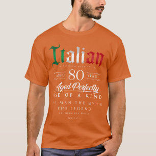 Camiseta Presente 80 anos italiano idade 80 nascido na Itál
