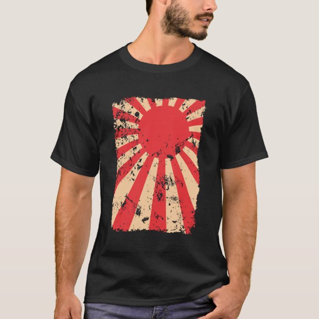 Camiseta Presente afligido bandeira de Japão do olhar de (Frente)