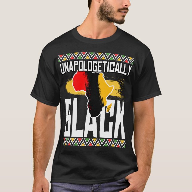 Camiseta Presente Africano-Americano Negro sem desculpas (Frente)