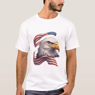 Camiseta Presente Águia da Bandeira Americana para Homens e