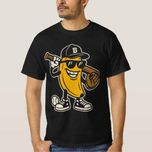 Camiseta Presente Amante de Frutas Jogador de Beisebol Bana
