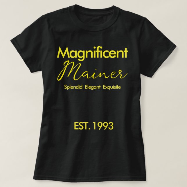 Camiseta Presente amarelo de aniversário "magnífico princip (Frente do Design)