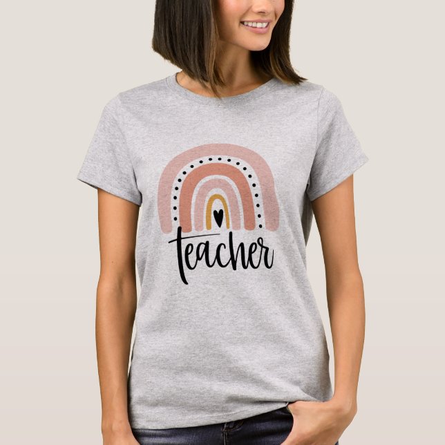Camiseta Presente Arco-íris Amor Inspiração Professor Ensin (Frente)