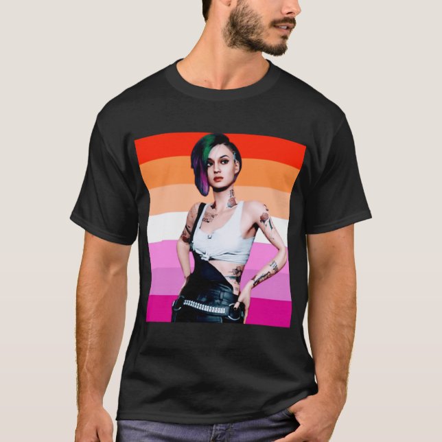 Camiseta presente arco-íris cyberpunk (Frente)