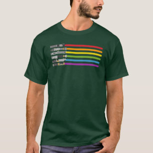 Camiseta Presente Arco-íris de Sabre de Luz retrô