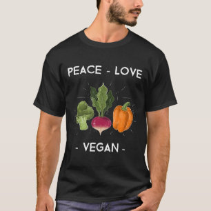 Camiseta Presente Baseado em Plantas Vegetais Vegan Peace L