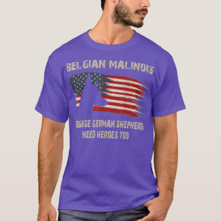 Camiseta Presente belga Malinois-americano Flag Funny Dog
