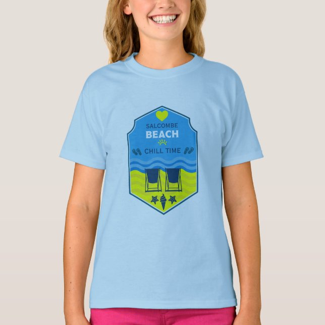 Camiseta Presente britânico na praia (Frente)