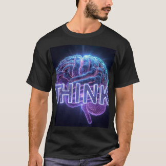 Camiseta Presente Cérebro Neon THINK - Caneca de Programado