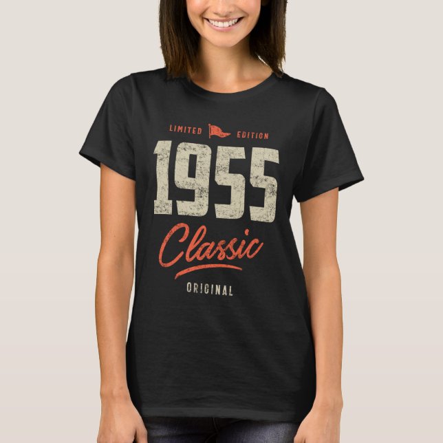 Camiseta Presente Clássico de Aniversário de 1955 (Frente)