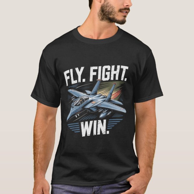 Camiseta Presente com o lema da Força Aérea F-15 Eagle Jet: (Frente)