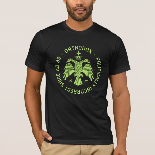 Camiseta Presente Conservador Cristão de Águia Ortodoxa (Frente)