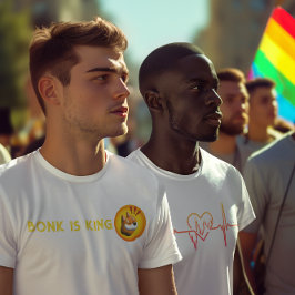 Camiseta presente criptográfico BONK,pai do comerciante de 