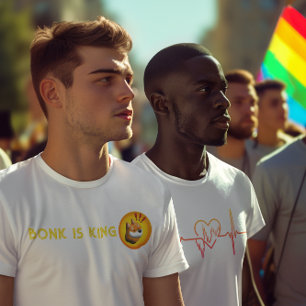 Camiseta presente criptográfico BONK,pai do comerciante de