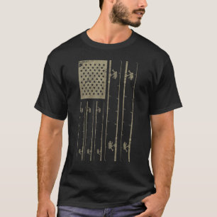 Camiseta Presente da bandeira americana de pesca para o pes