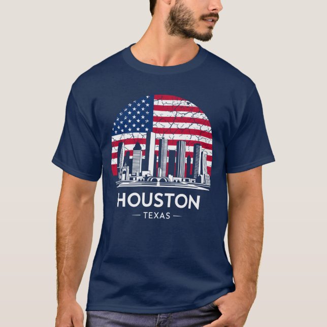 Camiseta Presente da bandeira da cidade de Houston (Frente)