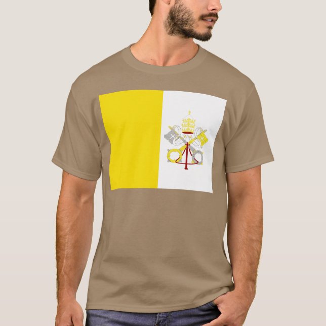 Camiseta Presente da bandeira da Cidade do Vaticano (Frente)