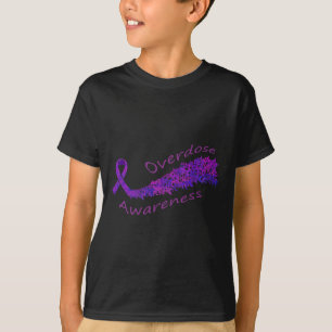 Camiseta Presente da Borboleta de Fita Roxa para Sensibiliz