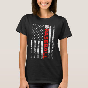 Camiseta Presente da Equipe de Beisebol da Bandeira America